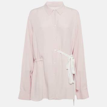 Pre Owned Marni Pink Crepe Button Front Long Shirt M