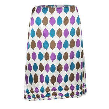 Pre Owned Marni Multicolor Leaf Print Ruched Hem Detail Satin Skirt S