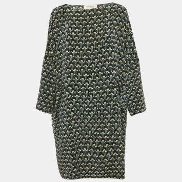 Pre Owned Marni Multicolor Printed Silk Loose Fit Short Dress M