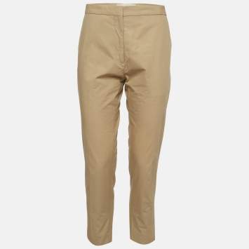 مملوكة مسبقًا Marni Camel Brown Cotton Skinny Trousers M