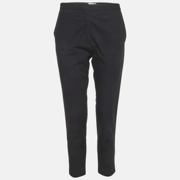 Pre Owned Marni Black Cotton Slim Fit Trousers M