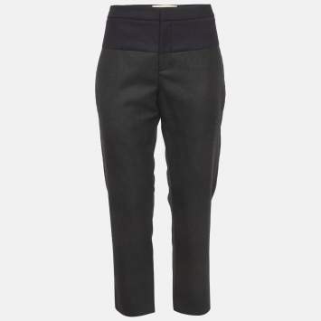 Pre Owned Marni Grey Gabardine Wool Trousers M