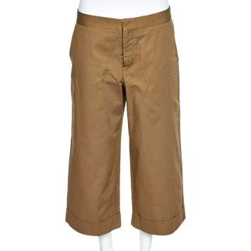 Pre Owned Marni Brown Cotton Wide Leg Culottes M