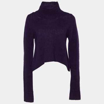 Pre Owned Marni Purple Wool Knit Turtle Neck Sweater M