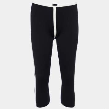 Pre Owned Marni Black Cotton Knit Capri Pants S