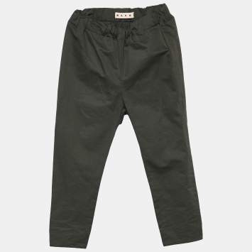 Pre Owned Marni Military Green Cotton Elasticized Waist Leggings S