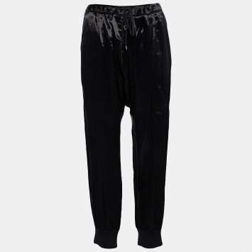 Pre Owned Marni Black Sateen Zip Hem Detail Jogger Pants M