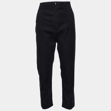 Pre Owned Marni Black Cotton Elastic Waist Trousers S