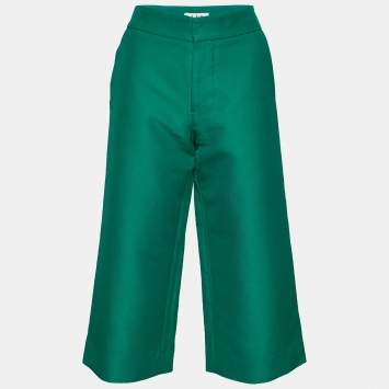 Pre Owned Marni  Green Cotton Wide Leg Culottes S