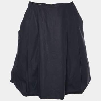 Pre Owned Marni Black Cotton Pleated Detail Mini Skirt M