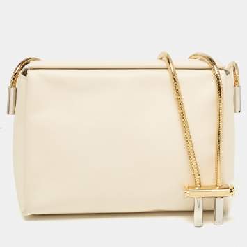 Pre Owned Marni Cream Leather Toggle Shoulder Bag