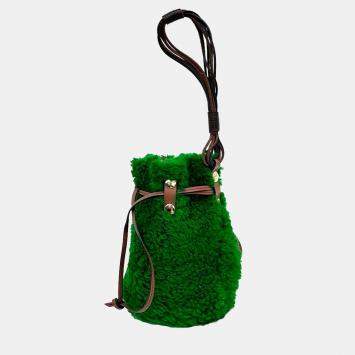 Pre Owned Marni Green Shearling Fur Marni Green Fur shearling tote bag
