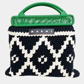 Pre Owned Marni Multicolor Fabric Knit Market Bag