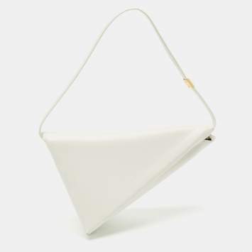 Marni White Leather Prisma Triangle Shoulder Bag