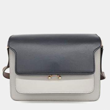 Pre Owned Marni Black Grey Leather trunk bag
