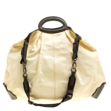 Pre Owned Marni Cream Patent Leather Large New Balloon Hobo