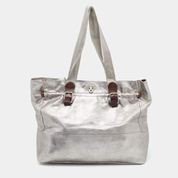 مملوكة مسبقًا Marni Metallic Silver Leather Shoulder Bag