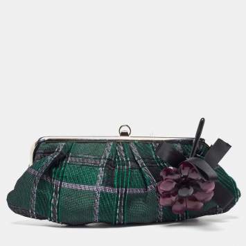 Pre Owned Marni Green Fabric Frame Clutch