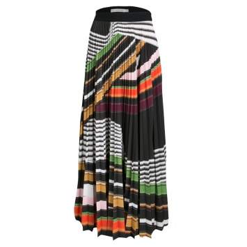 Pre Owned Mary Katrantzou Multicolor Graphic Viola Striped Plisse Pelar Skirt M