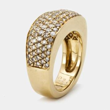 Pre Owned Mauboussin Diamonds 18k Yellow Gold Ring Size 54