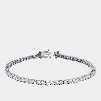 Pre Owned 10.00 cts Brilliant Cut Round Lab Grown Diamond 14K Solid White Gold 7" Tennis Bracelet