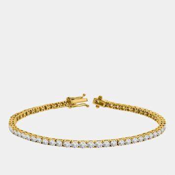 Pre Owned 10.00 cts Brilliant Cut Round Lab Grown Diamond 14K Solid Yellow Gold 7" Tennis Bracelet