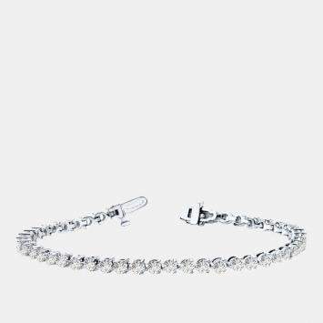 Pre Owned 6.00cts Lab Grown Diamond 14K White Gold 3-Prong tennis Bracelet