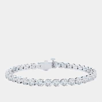 مملوكة مسبقًا 12.00 cts Brilliant Cut Lab Grown Diamond 14K White Gold 3 Prong Tennis Bracelet