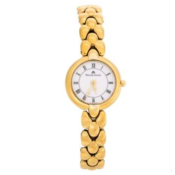 Pre Owned Maurice Lacroix White Dial Yellow Gold Plated 59608 Women's Wristwatch 22 mm