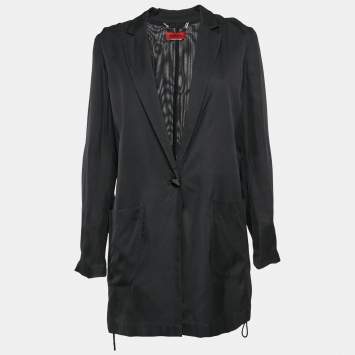 Pre Owned MAX & Co. Navy Blue Crepe Jacket M