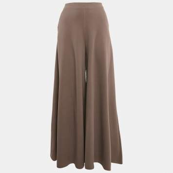 Pre Owned Max Mara Mauve Jersey Wide Leg Esperia Trousers M