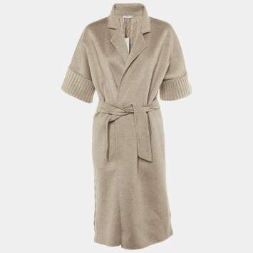 Pre Owned Max Mara Beige Wool & Cashmere Cesy Belted Coat XS