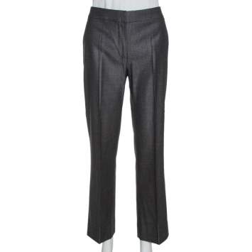 Pre Owned Max Mara Black Wool & Silk Tailored Pants M
