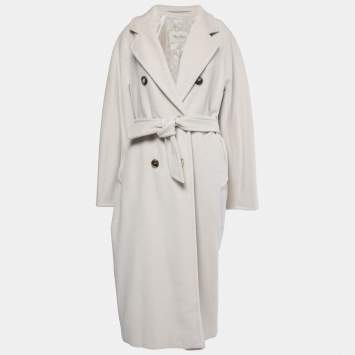 Pre Owned Max Mara Off White Wool & Cashmere Madame Icon Coat S