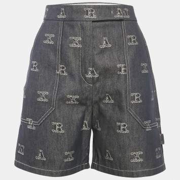 Miu Miu White Denim Elastic Waist Cuffed Shorts S Miu Miu | TLC