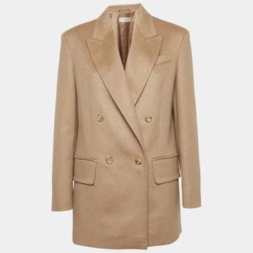 Max Mara Sfilata Beige Camel Felt Double Breasted Blazer M