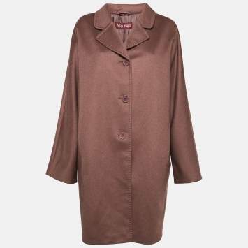 Pre Owned Max Mara Studio Dusty Pink Wool Long Coat XL