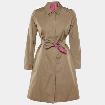 Pre Owned Max Mara Studio Brown Belted Trench Coat S
