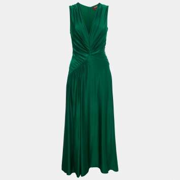 Pre Owned Max Mara Studio Green Jersey Maxi Dress S