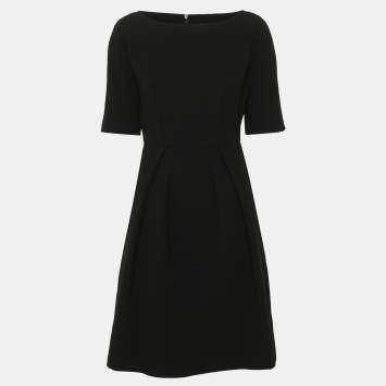 Pre Owned فستان ميدي من  ماكس مارا ستوديو كريب أسود مقاس صغير