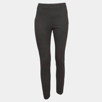 Pre Owned Max Mara Black Dots Pattern Stretch Knit Trousers S