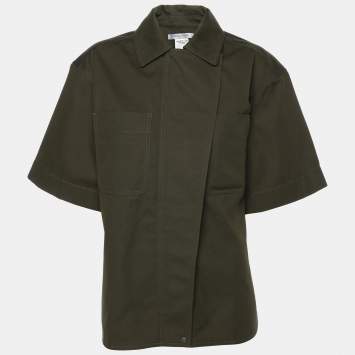 Pre Owned Max Mara Green Cotton Mela Half Sleeve Shirt S