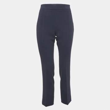 Max Mara Navy Blue Crepe Trousers M