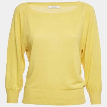 Max Mara Yellow Knit Long Sweater M
