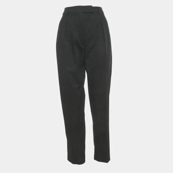 مملوكة مسبقًا Max Mara Black Cotton Tapered Formal Trousers M