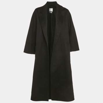 Pre Owned Max Mara Black Cashmere Felt Open Front Coat XS