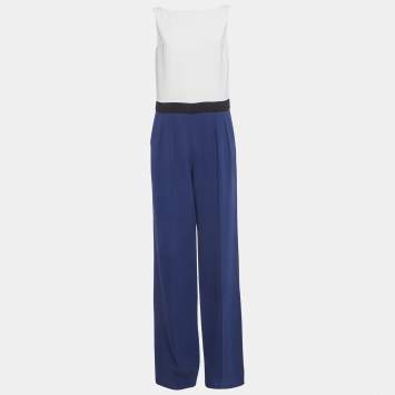مملوكة مسبقًا Max Mara Colour Block Crepe Sleeveless Judy Jumpsuit M