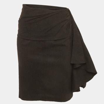 Pre Owned Max Mara Grey Wool Skirt S