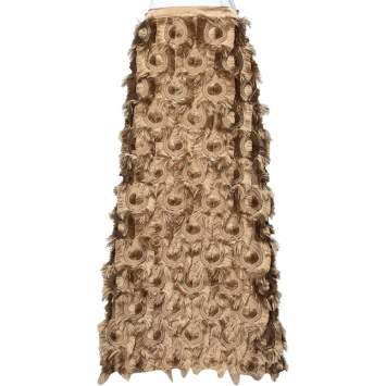 Pre Owned Max Mara Camel Brown Floral Jacquard Fil Coupé Maxi Skirt S