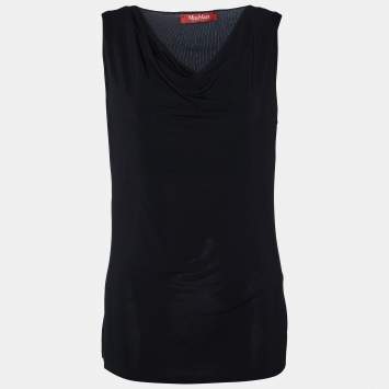 Pre Owned Max Mara Studio Black Jersey Sleeveless Tank Top M